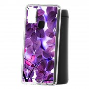 Чехол-накладка Samsung Galaxy A21S Kruche Print Purple leaves