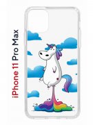 Чехол-накладка iPhone 11 Pro Max Kruche Print Flying Unicorn