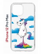 Чехол-накладка iPhone 12 Pro Max Kruche Print Flying Unicorn