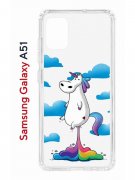Чехол-накладка Samsung Galaxy A51 Kruche Print Flying Unicorn