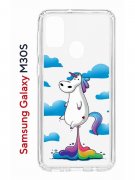 Чехол-накладка Samsung Galaxy M30S/M21 Kruche Print Flying Unicorn