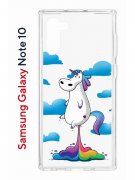 Чехол-накладка Samsung Galaxy Note 10 Kruche Print Flying Unicorn