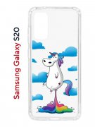 Чехол-накладка Samsung Galaxy S20 Kruche Print Flying Unicorn