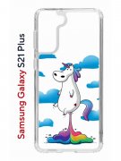 Чехол-накладка Samsung Galaxy S21 Plus Kruche Print Flying Unicorn