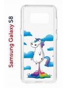 Чехол-накладка Samsung Galaxy S8 Kruche Print Flying Unicorn