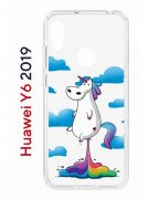 Чехол-накладка Huawei Y6 2019/Y6s 2019/Honor 8A/8A Pro Kruche Print Flying Unicorn