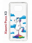 Чехол-накладка Xiaomi Poco X3/X3 Pro Kruche Print Flying Unicorn