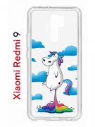Чехол-накладка Xiaomi Redmi 9 Kruche Print Flying Unicorn