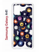 Чехол-накладка Samsung Galaxy A41 Kruche Print Виниловые пластинки