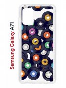 Чехол-накладка Samsung Galaxy A71 Kruche Print Виниловые пластинки