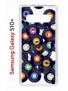 Чехол-накладка Samsung Galaxy S10+ Kruche Print Виниловые пластинки