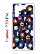 Чехол-накладка Huawei P30 Pro Kruche Print Виниловые пластинки