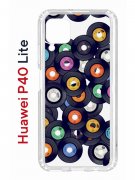 Чехол-накладка Huawei P40 Lite Kruche Print Виниловые пластинки