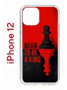 Чехол-накладка iPhone 12/12 Pro Kruche Print Born to be a King