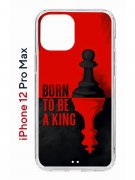 Чехол-накладка iPhone 12 Pro Max Kruche Print Born to be a King