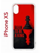 Чехол-накладка iPhone X/XS Kruche Print Born to be a King