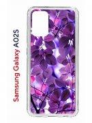 Чехол-накладка Samsung Galaxy A02s (594636) Kruche PRINT Purple leaves