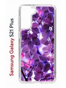 Чехол-накладка Samsung Galaxy S21 Plus Kruche Print Purple leaves