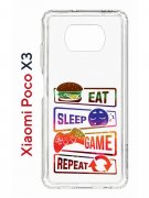 Чехол-накладка Xiaomi Poco X3/X3 Pro Kruche Print Repeat
