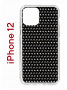 Чехол-накладка Apple iPhone 12  (588925) Kruche PRINT Карбон