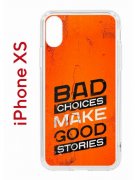 Чехол-накладка iPhone X/XS Kruche Print Good stories