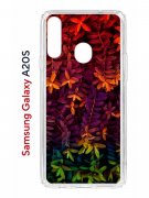 Чехол-накладка Samsung Galaxy A20S (588937) Kruche PRINT Neon leaves