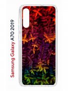 Чехол-накладка Samsung Galaxy A70 2019 (580673) Kruche PRINT Neon leaves