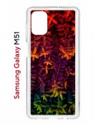 Чехол-накладка Samsung Galaxy M51 (593951) Kruche PRINT Neon leaves