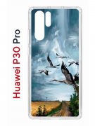Чехол-накладка Huawei P30 Pro Kruche Print Журавли