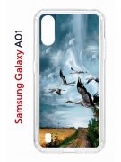 Чехол-накладка Samsung Galaxy A01/A015 (583858) Kruche PRINT Журавли