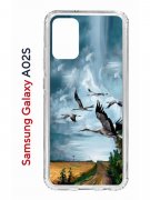 Чехол-накладка Samsung Galaxy A02s Kruche Print Журавли