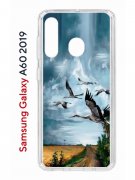 Чехол-накладка Samsung Galaxy A60 2019 (583859) Kruche PRINT Журавли