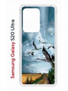 Чехол-накладка Samsung Galaxy S20 Ultra (582689) Kruche PRINT Журавли