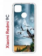 Чехол-накладка Xiaomi Redmi 9C Kruche Print Журавли