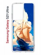 Чехол-накладка Samsung Galaxy S21 Ultra Kruche Print Парусник