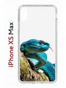 Чехол-накладка iPhone XS Max Kruche Print Змея