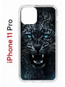 Чехол-накладка iPhone 11 Pro Kruche Print Дикий леопард
