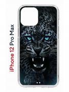 Чехол-накладка  iPhone 12 Pro Max Kruche Print Дикий леопард