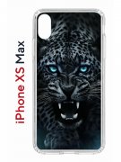 Чехол-накладка iPhone XS Max Kruche Print Дикий леопард