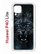 Чехол-накладка Huawei P40 Lite Kruche Print Дикий леопард