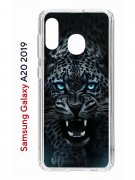 Чехол-накладка Samsung Galaxy A20 2019/A30 2019 Kruche Print Дикий леопард