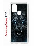 Чехол-накладка Samsung Galaxy A21S Kruche Print Дикий леопард