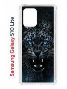 Чехол-накладка Samsung Galaxy S10 Lite (582683) Kruche PRINT Дикий леопард