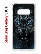 Чехол-накладка Samsung Galaxy S10e Kruche Print Дикий леопард