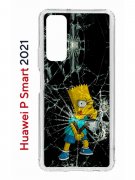 Чехол-накладка Huawei P Smart 2021 Kruche Print Барт Симпсон