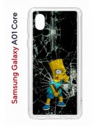 Чехол-накладка Samsung Galaxy A01 Core Kruche Print Барт Симпсон