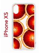 Чехол-накладка iPhone X/XS Kruche Print Orange