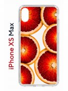 Чехол-накладка Apple iPhone XS Max (580655) Kruche PRINT Orange