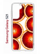 Чехол-накладка Samsung Galaxy S21 (594685) Kruche PRINT Orange