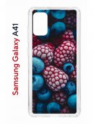 Чехол-накладка Samsung Galaxy A41 Kruche Print Fresh berries